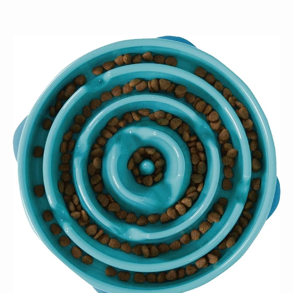Teal Slow Feeder Dog Bowl